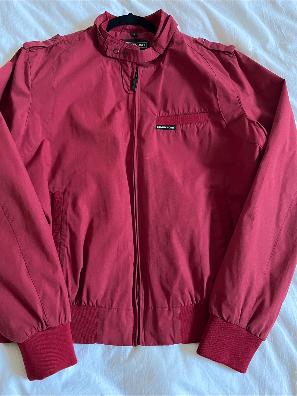Members only burgundy red bomber jacket